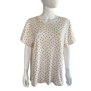 Croft & Barrow Tiny Red Hearts The Classic Tee